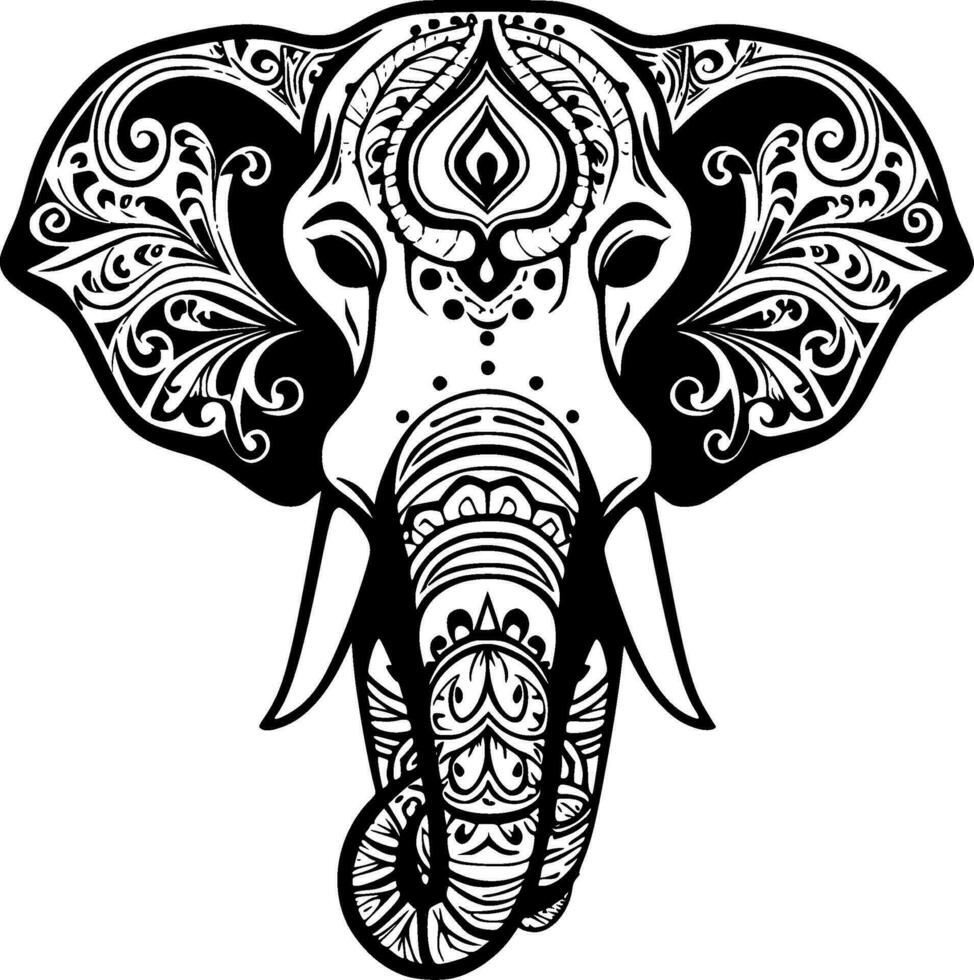 Elephant, Minimalist and Simple Silhouette - Vector illustration