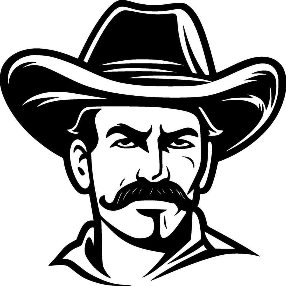 Western - Black and White Isolated Icon - Vector illustration