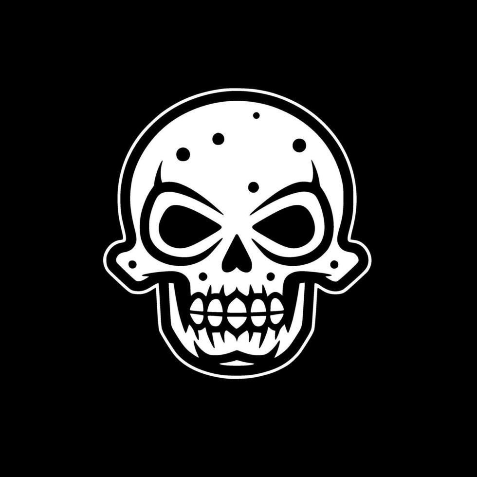 Skull, Black and White Vector illustration