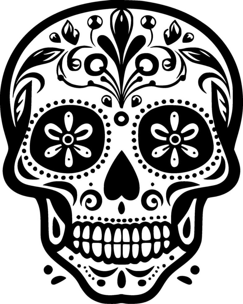 Skull - Black and White Isolated Icon - Vector illustration