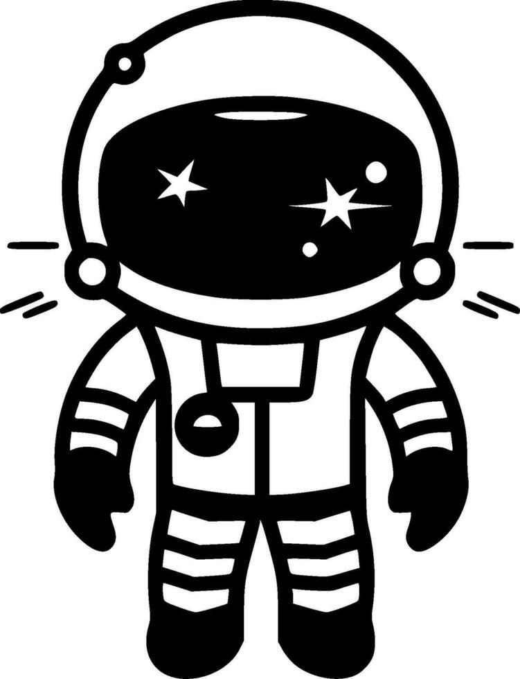 Astronaut - Black and White Isolated Icon - Vector illustration