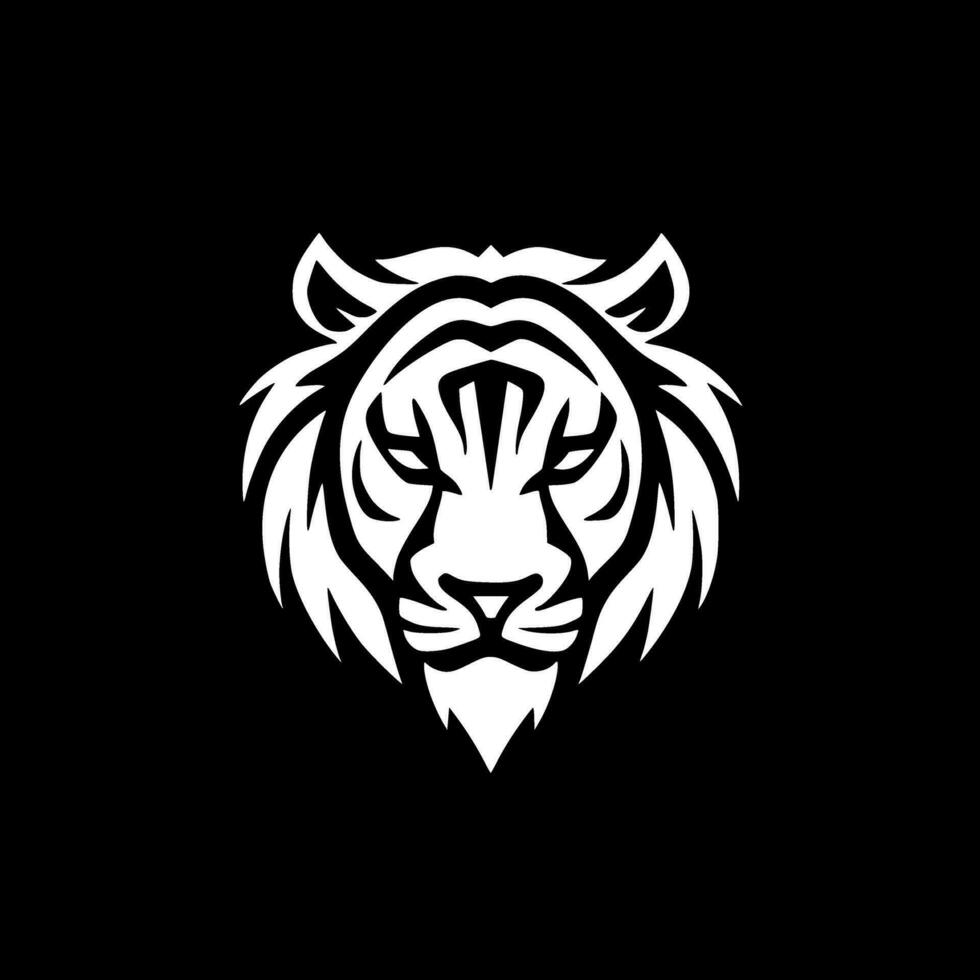 Tiger - Black and White Isolated Icon - Vector illustration