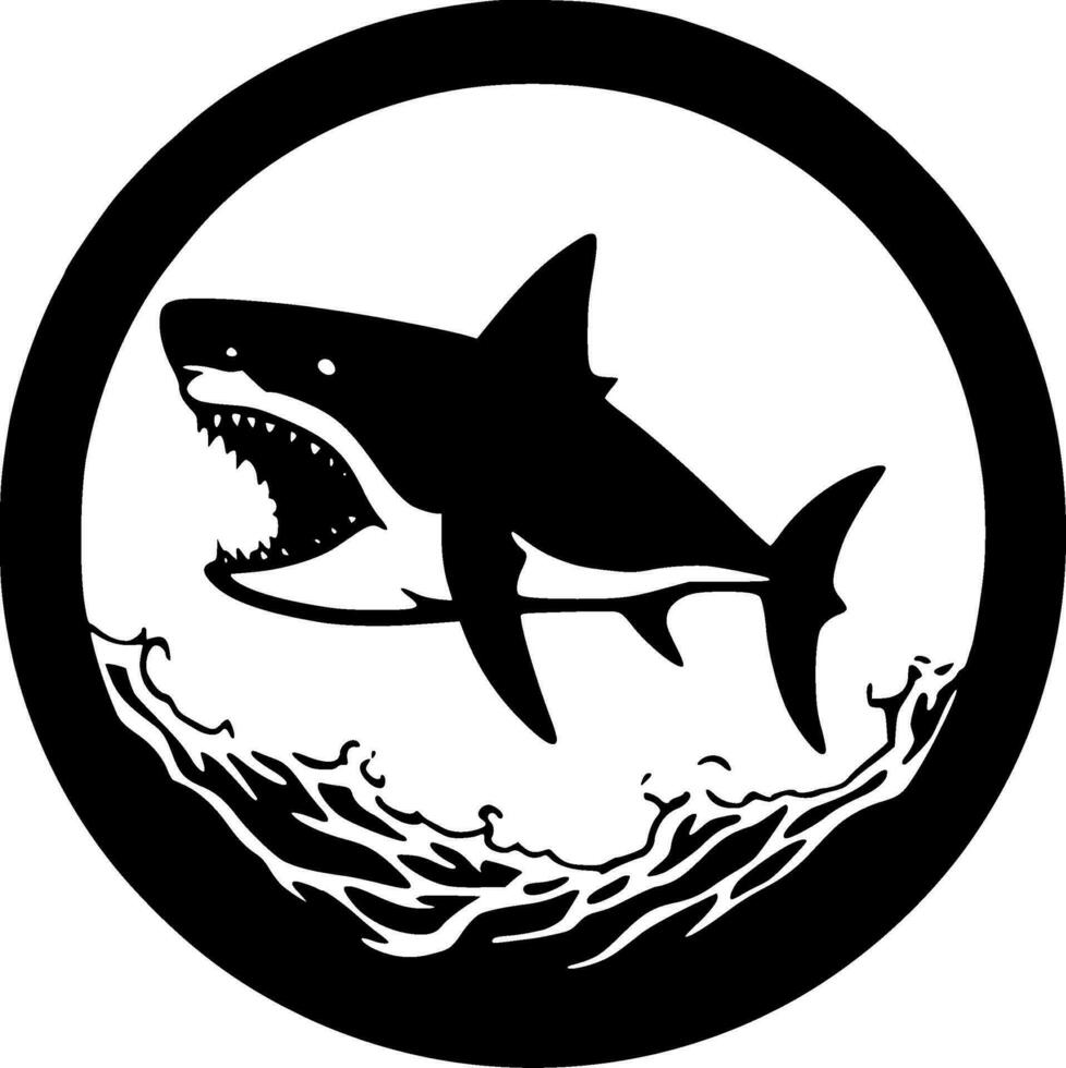 Shark, Minimalist and Simple Silhouette - Vector illustration