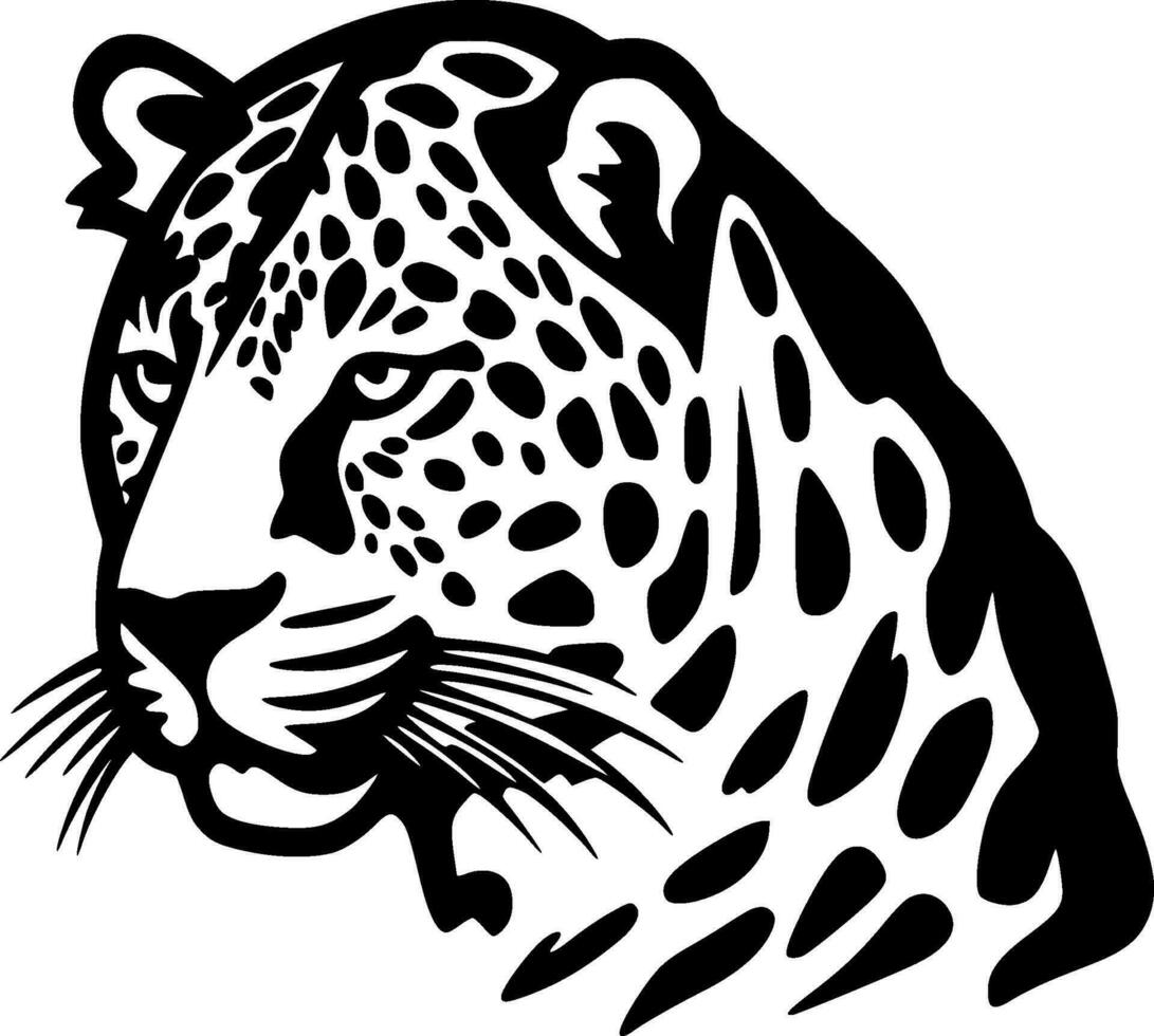 leopardo, negro y blanco vector ilustración