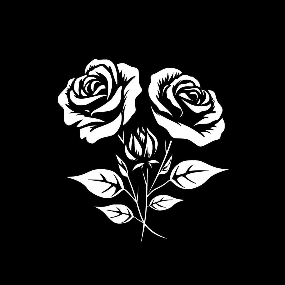 Roses, Minimalist and Simple Silhouette - Vector illustration