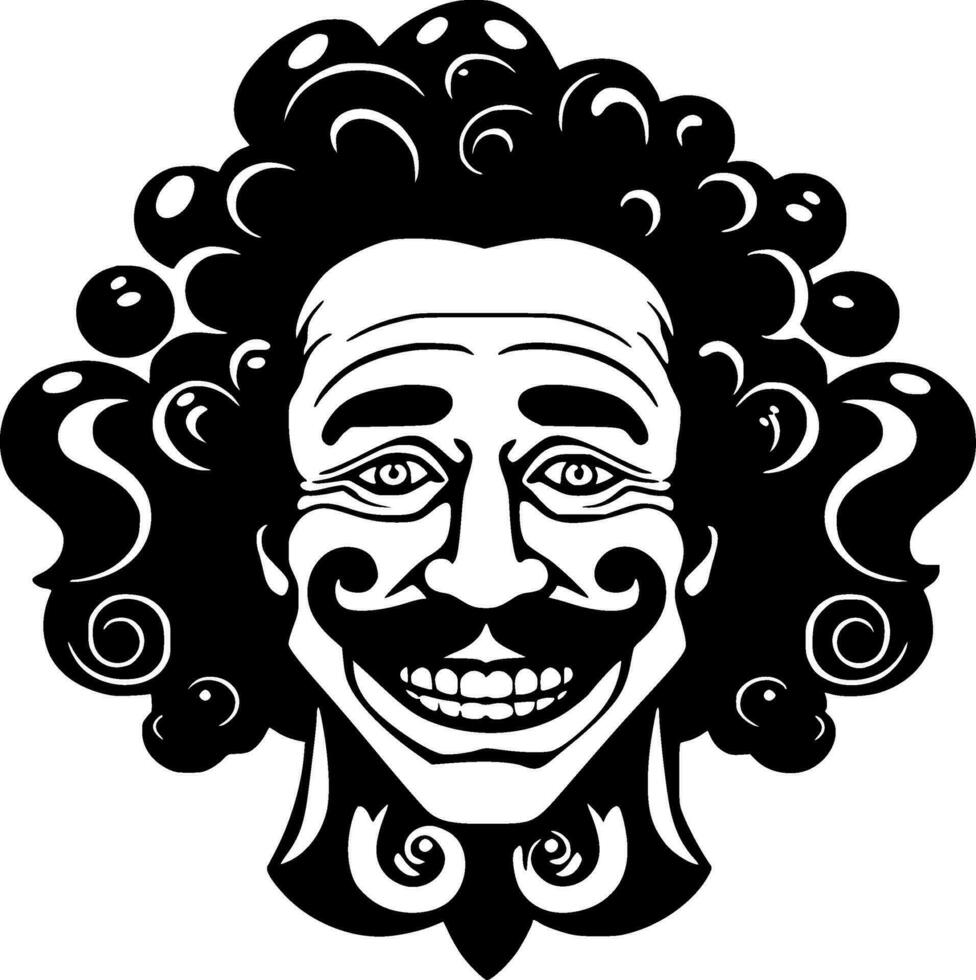 Clown, Minimalist and Simple Silhouette - Vector illustration