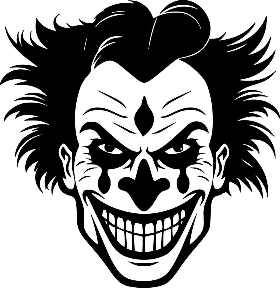 payaso - negro y blanco aislado icono - vector ilustración