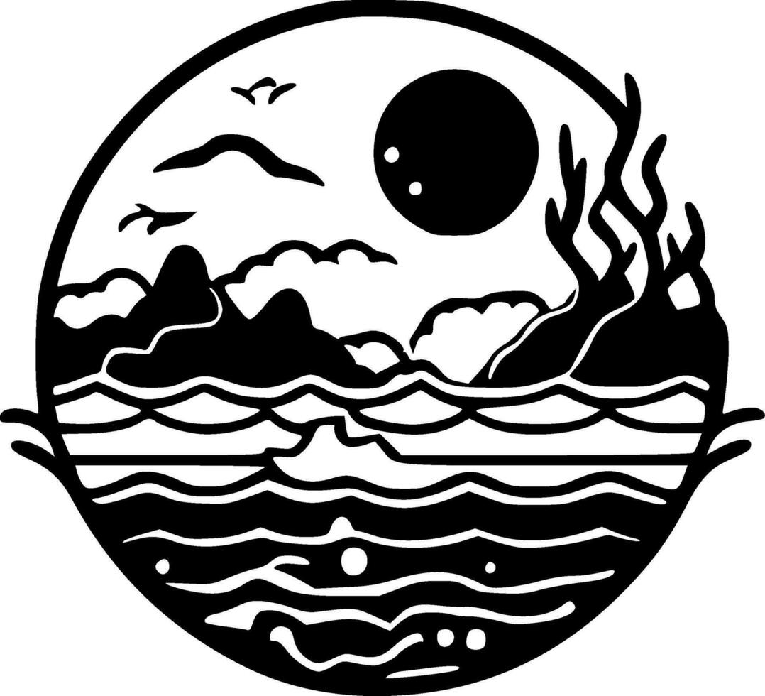 Sea - Minimalist and Flat Logo - Vector illustration