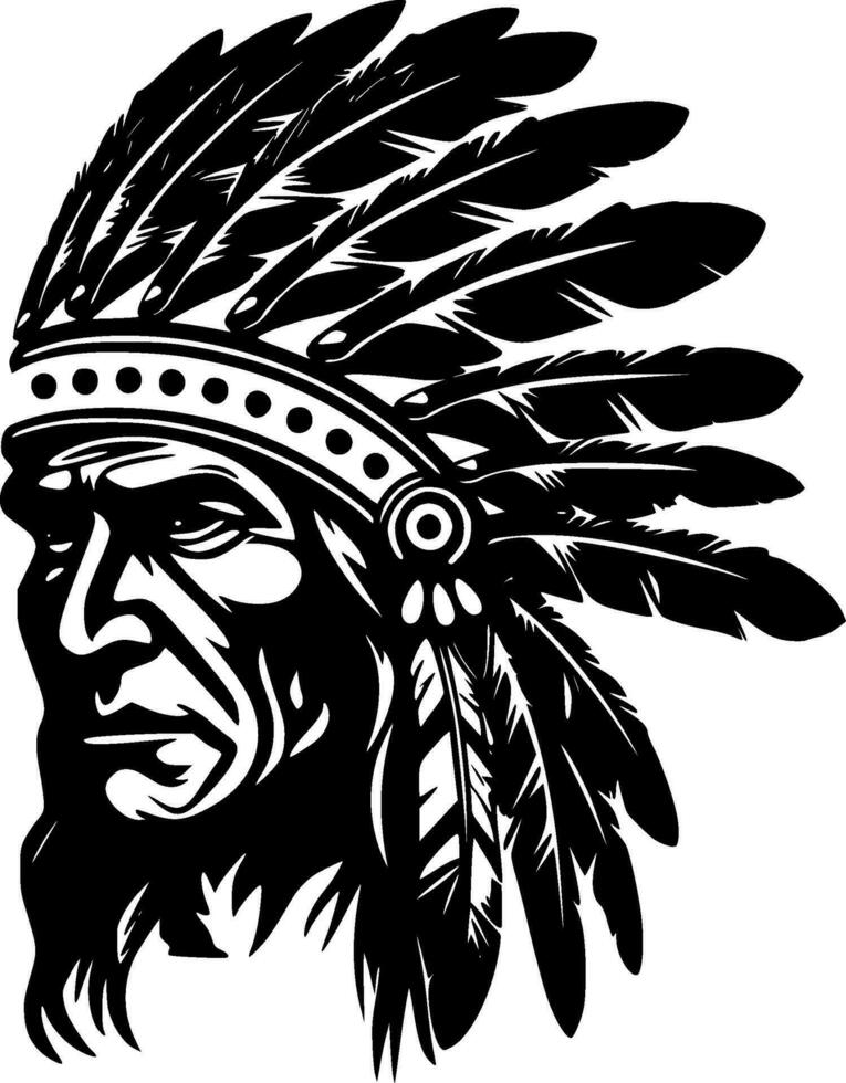 Indian Chief - High Quality Vector Logo - Vector illustration ideal for T-shirt graphic