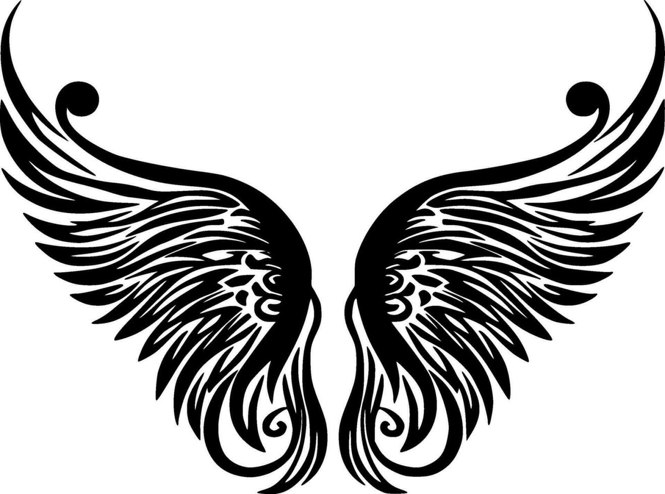 Wings - Black and White Isolated Icon - Vector illustration