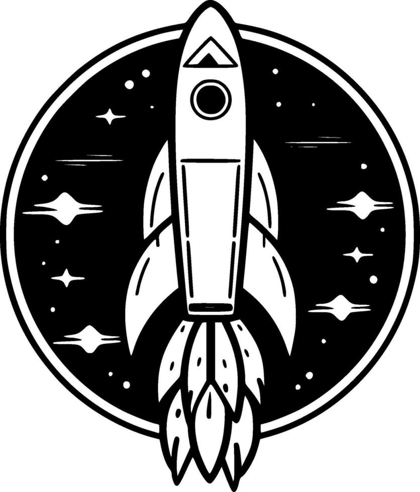 Rocket, Minimalist and Simple Silhouette - Vector illustration