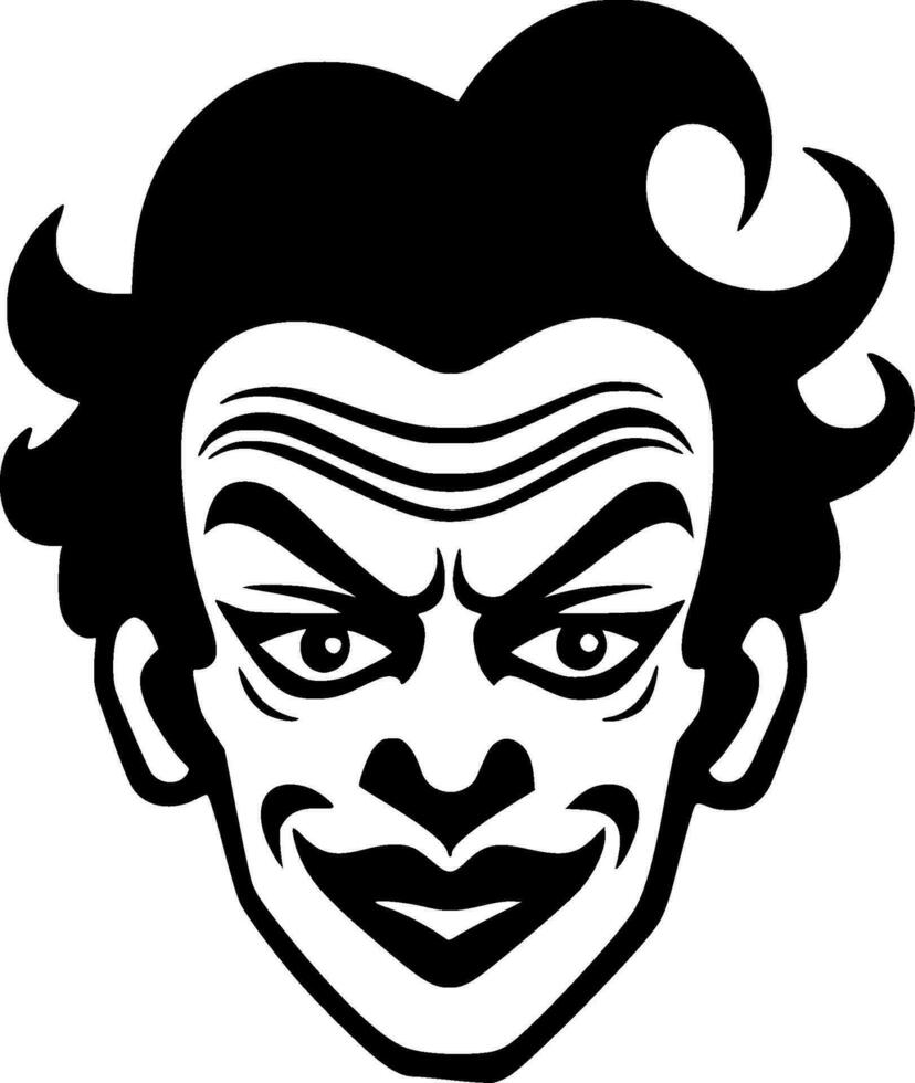 payaso - negro y blanco aislado icono - vector ilustración