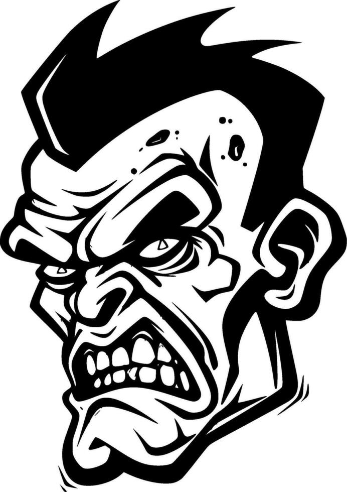 Zombie - Black and White Isolated Icon - Vector illustration