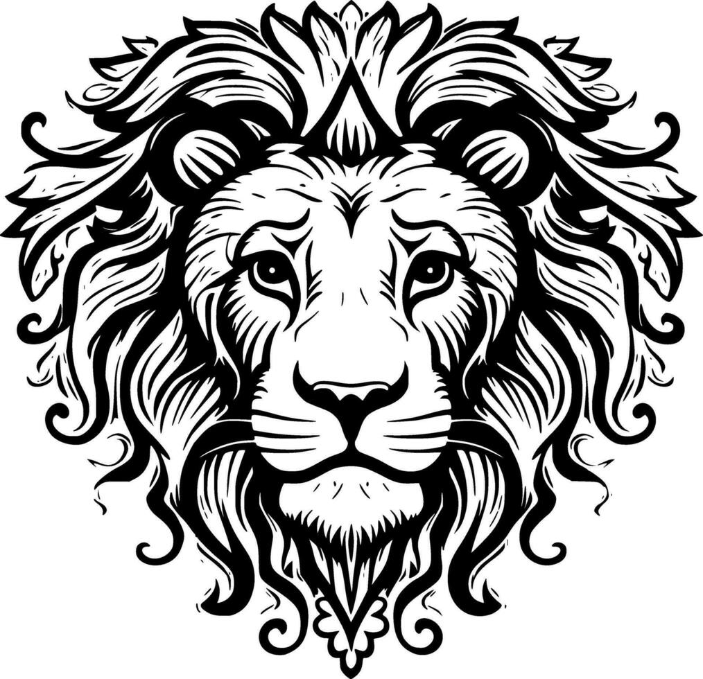 león - minimalista y plano logo - vector ilustración