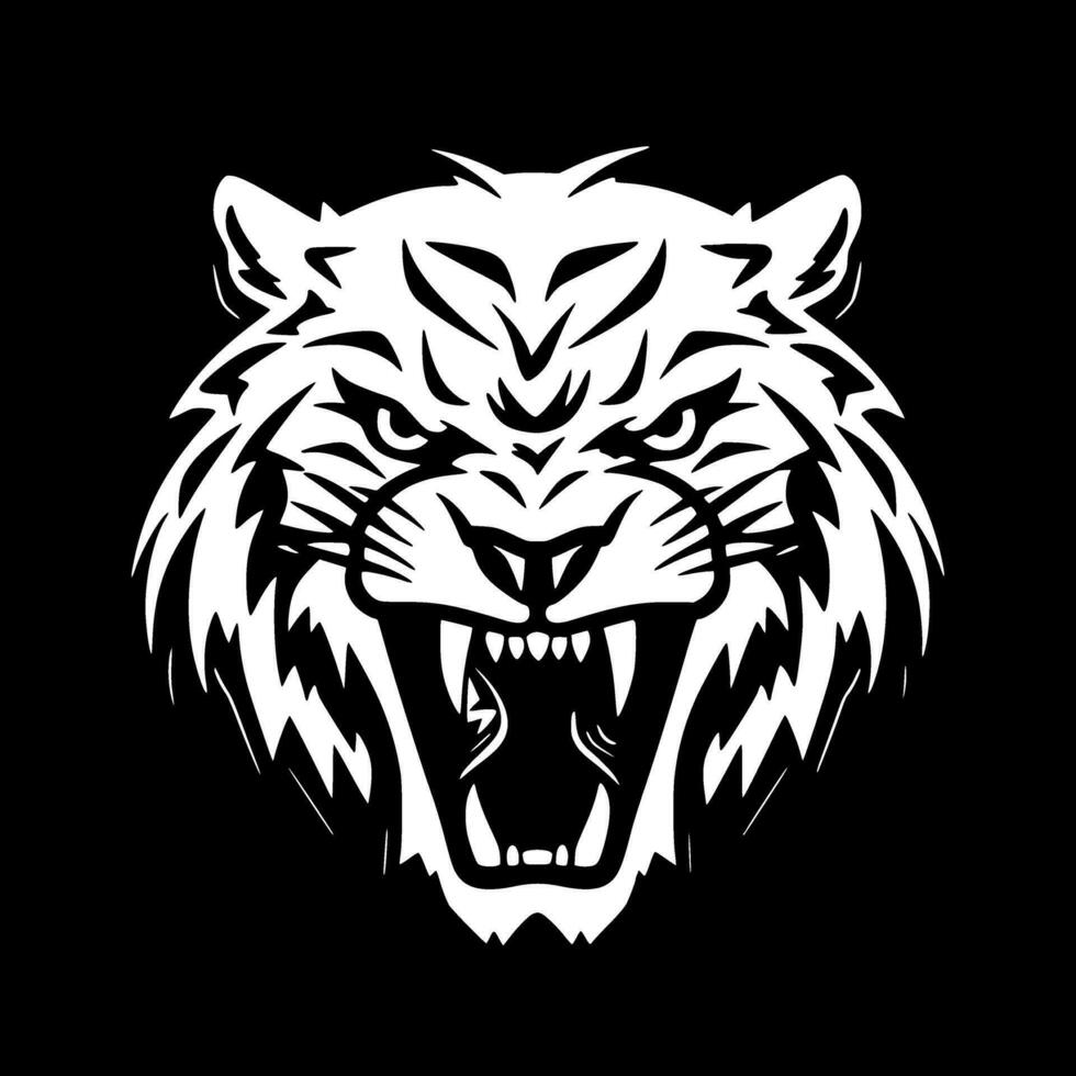 tigre, minimalista y sencillo silueta - vector ilustración