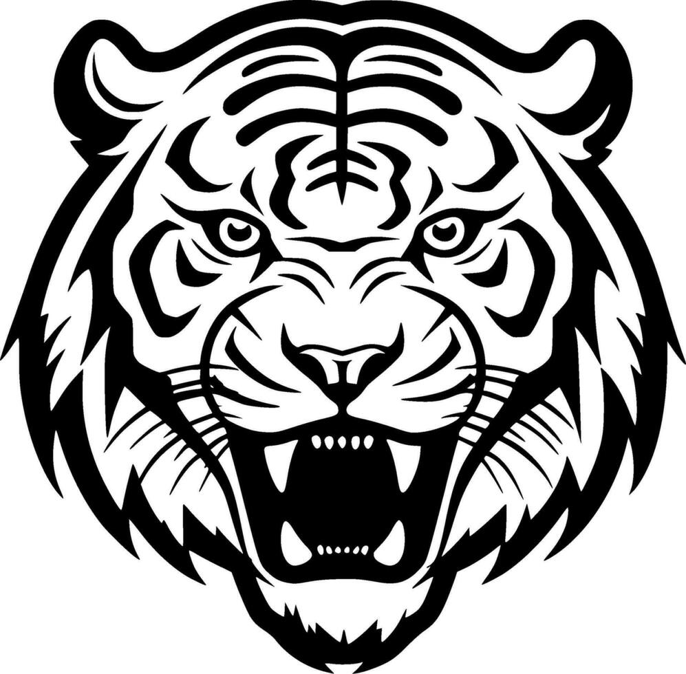 Tigre - minimalista y plano logo - vector ilustración