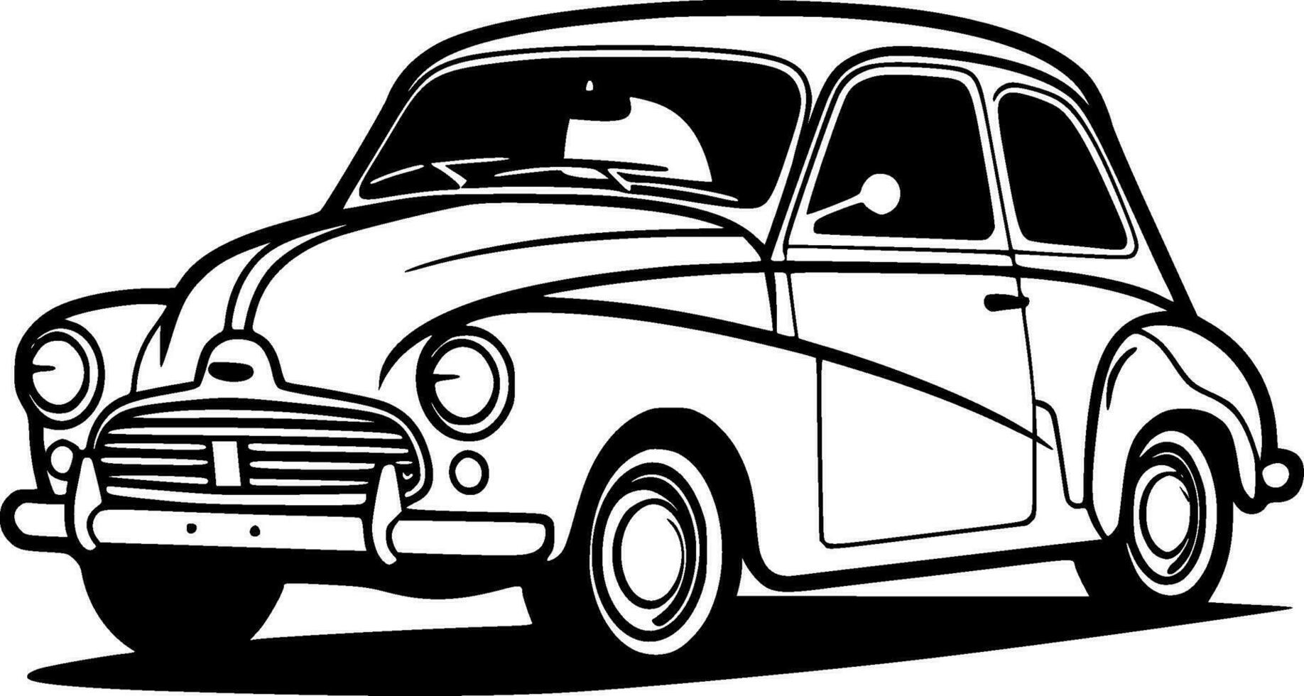 Car, Minimalist and Simple Silhouette - Vector illustration
