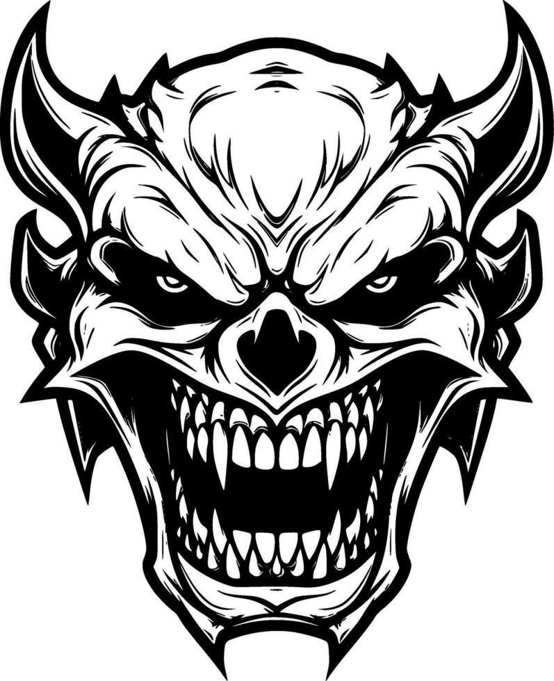 Skull - Black and White Isolated Icon - Vector illustration