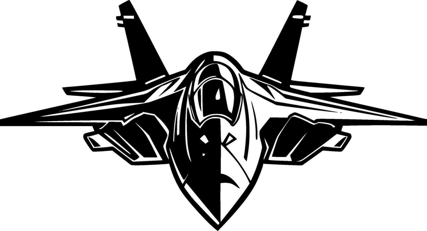 Fighter Jet, Minimalist and Simple Silhouette - Vector illustration