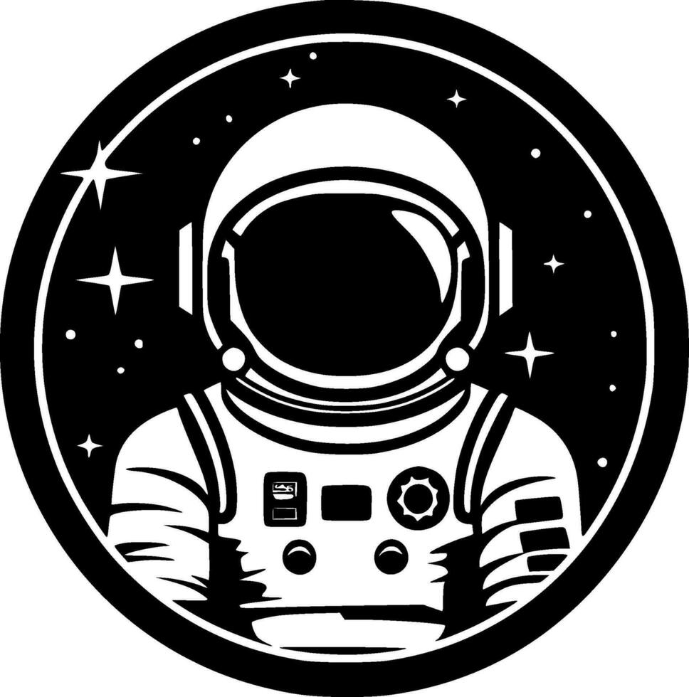 Astronaut, Black and White Vector illustration
