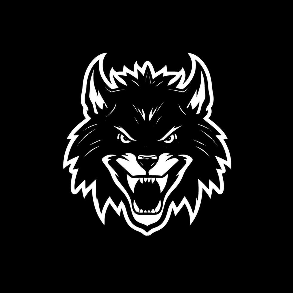 Wolf - Black and White Isolated Icon - Vector illustration