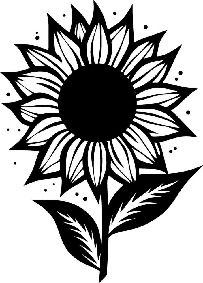 Sunflower, Minimalist and Simple Silhouette - Vector illustration