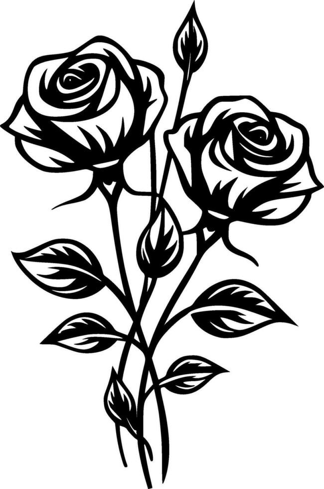 Roses - High Quality Vector Logo - Vector illustration ideal for T-shirt graphic