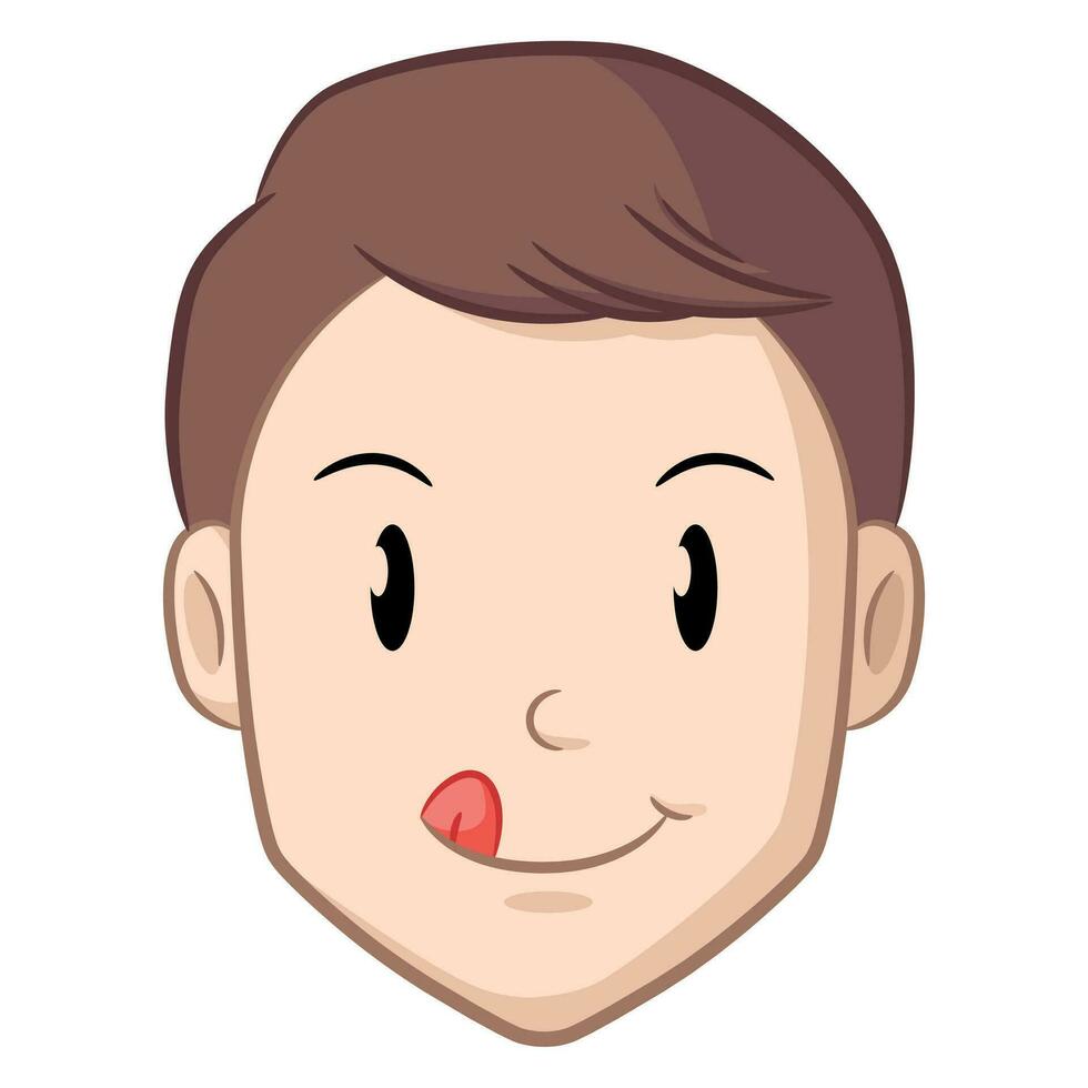 Craving Starving Man Smacking Lips Cartoon vector