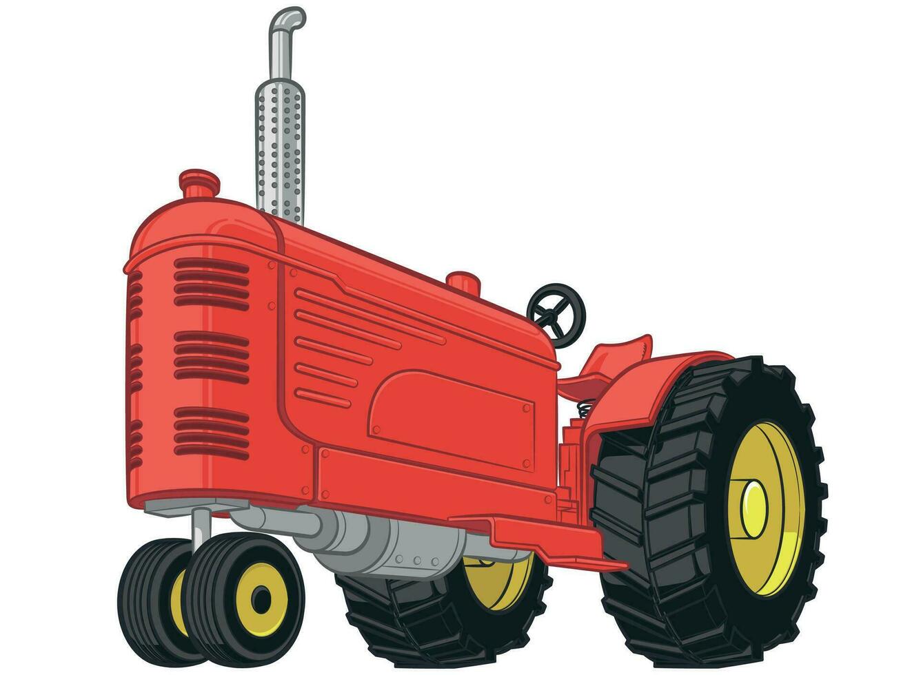 Farm Tractor Organic Agriculture Vehicle Cartoon vector