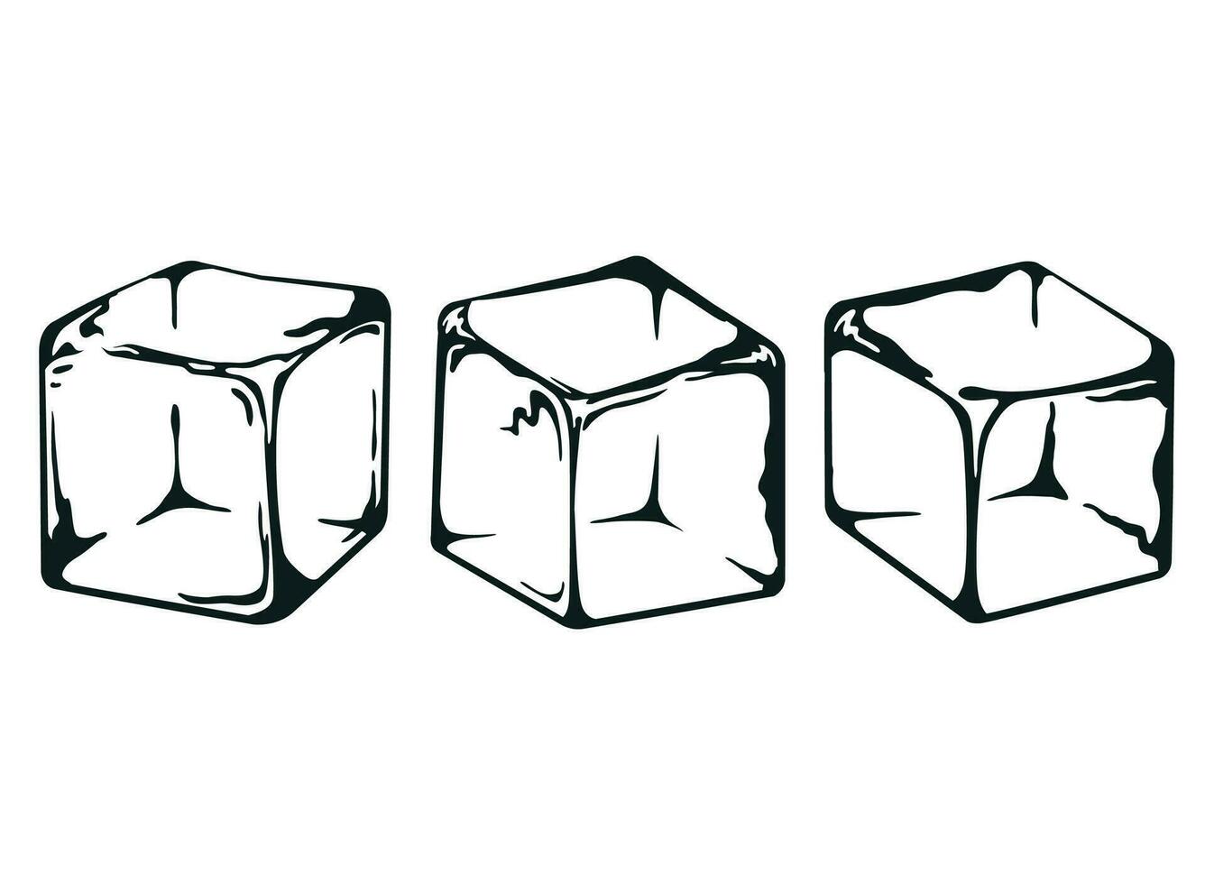 Silhouette Ice Cubes Cold Water Blocks 27565547 Vector Art at Vecteezy