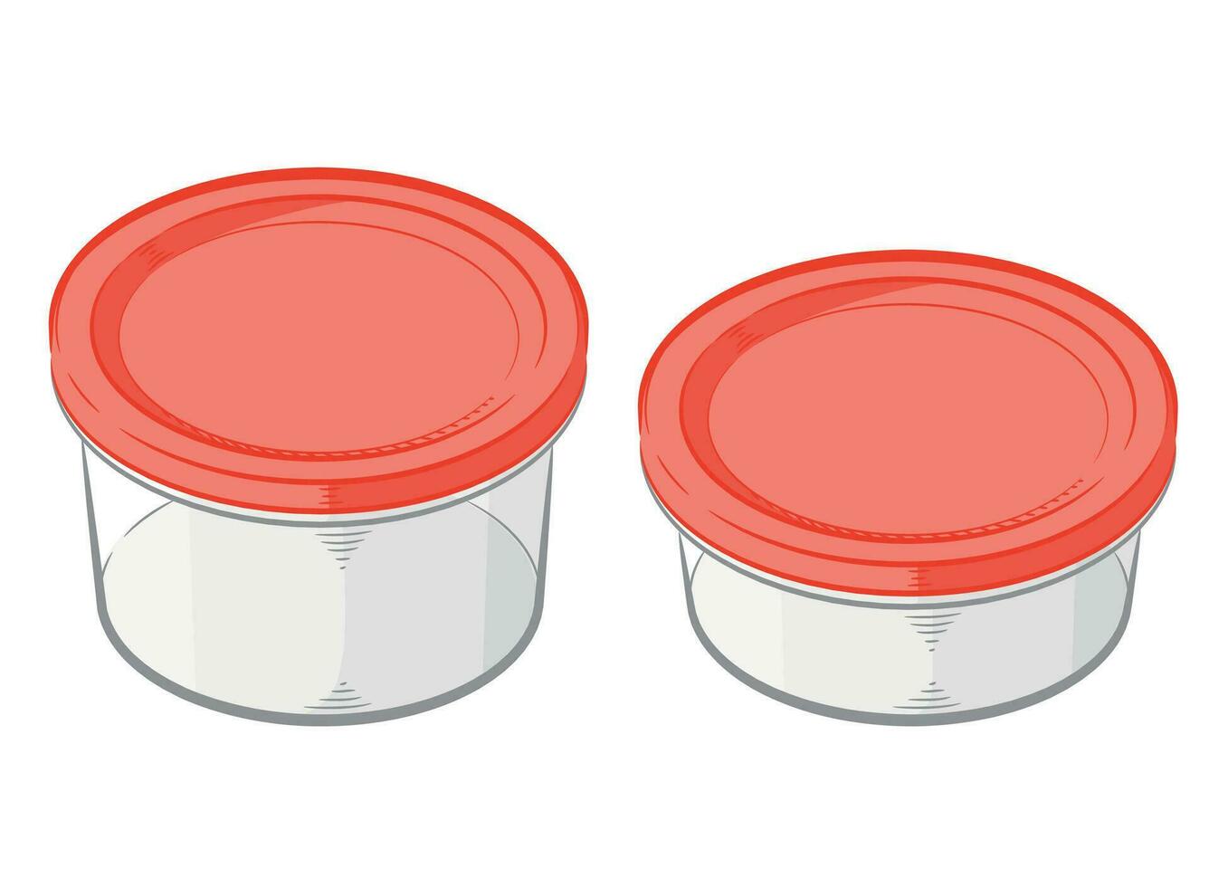 Food Storage Box Round Container Cartoon vector