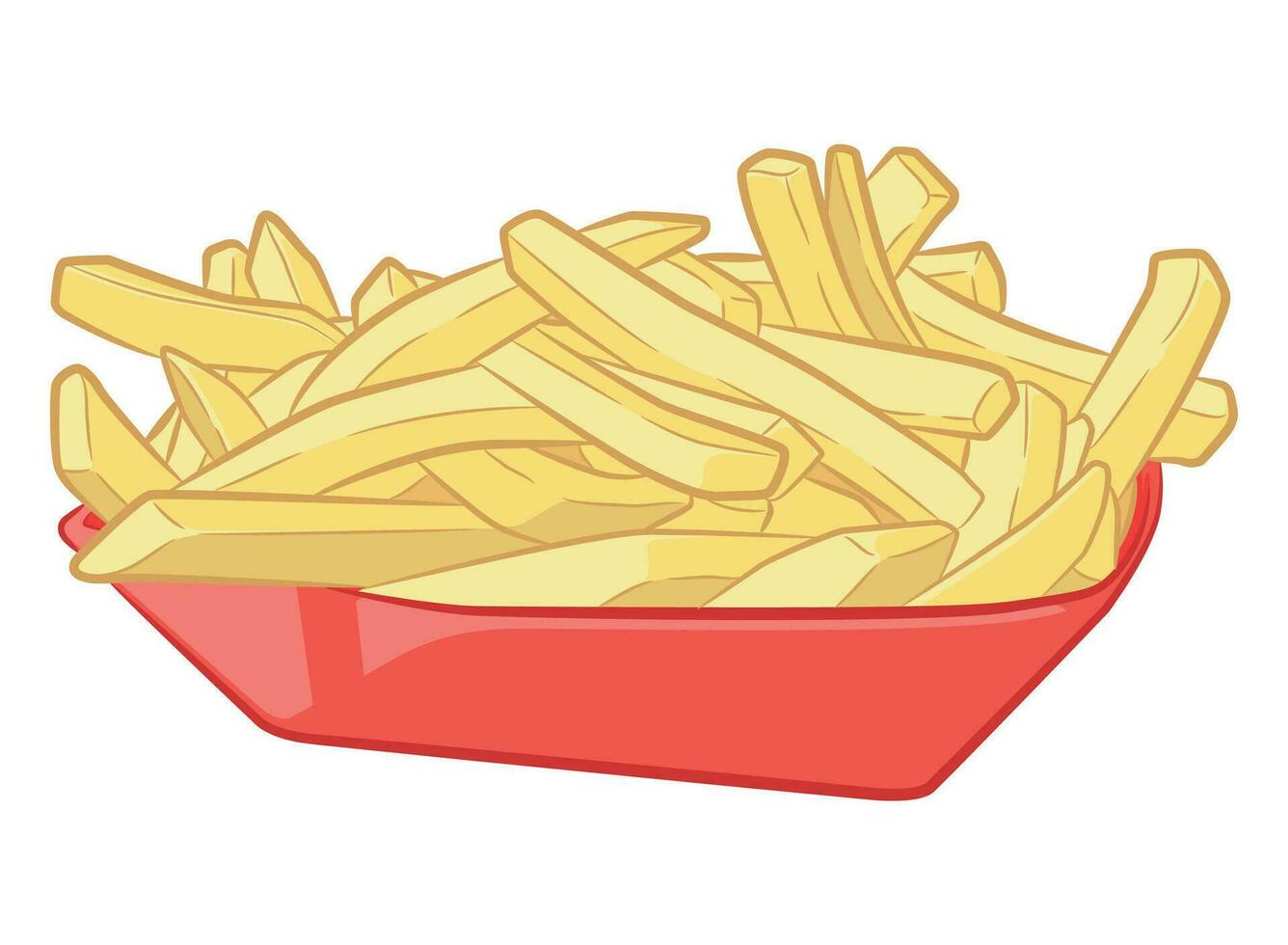 French Fries Junk Food Paper Tray vector