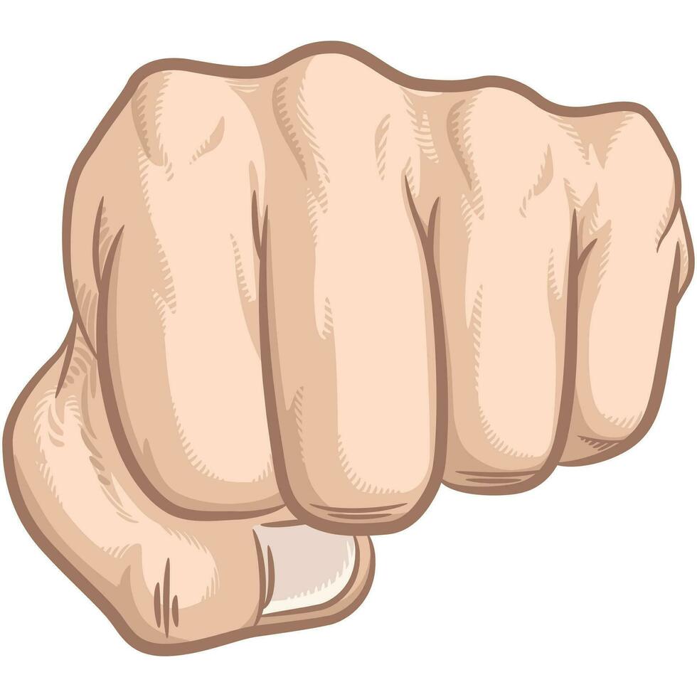 Punch Hitting Front Martial Art Fist vector