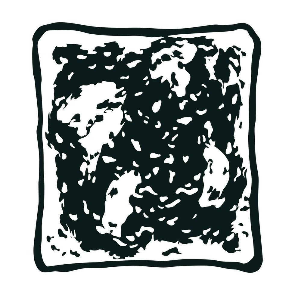 Silhouette Bread Toast Slice Top View vector