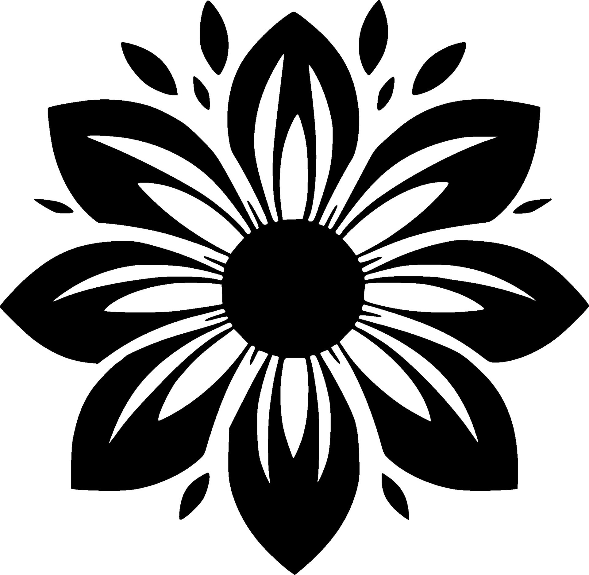 Flower, Black and White Vector illustration 27565693 Vector Art at Vecteezy