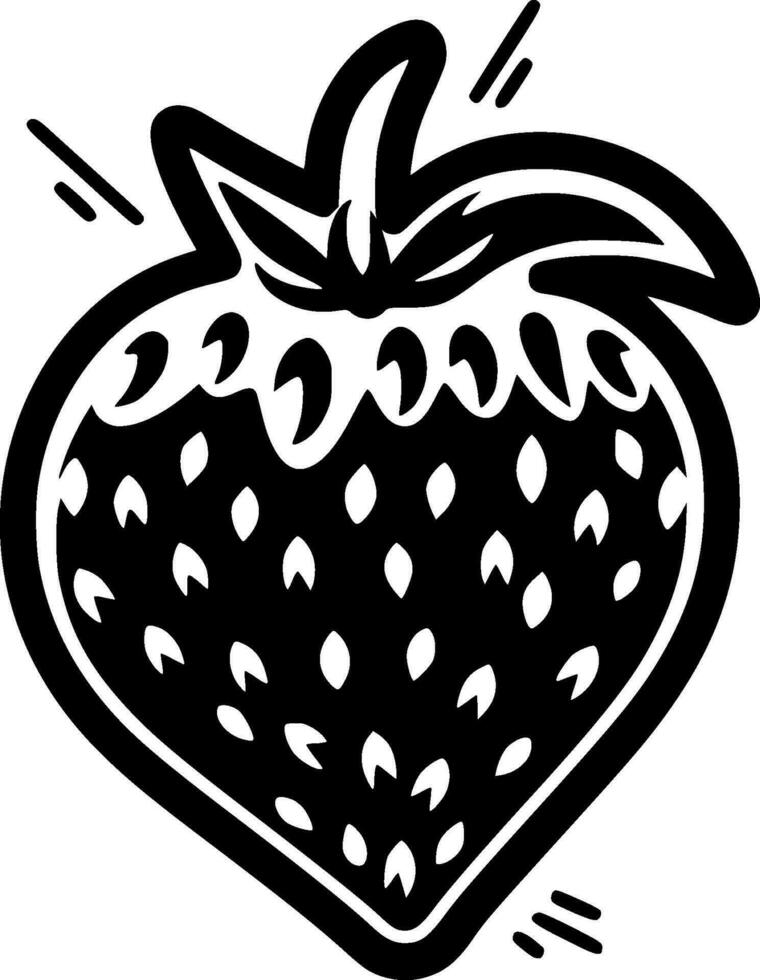 Strawberry, Minimalist and Simple Silhouette - Vector illustration