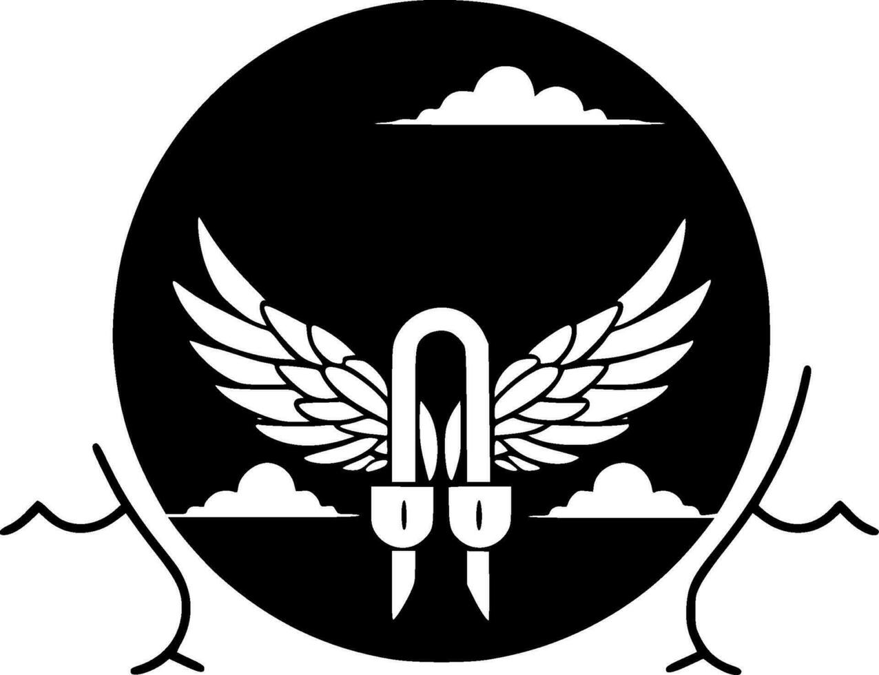 Memorial - Black and White Isolated Icon - Vector illustration