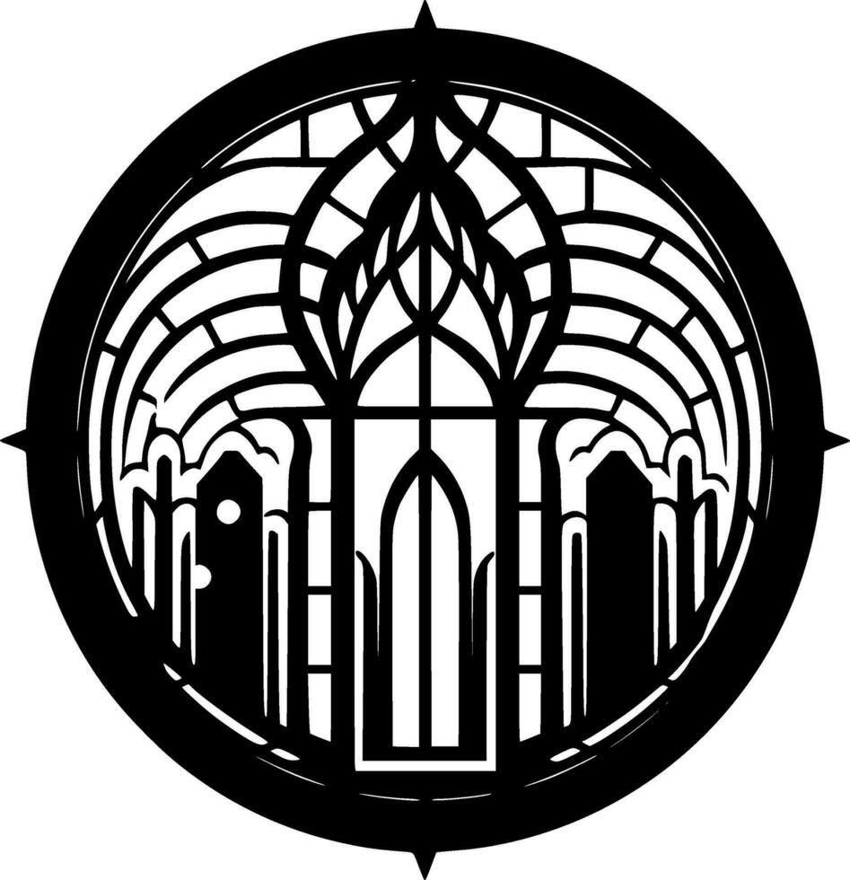 Stained Glass - Minimalist and Flat Logo - Vector illustration