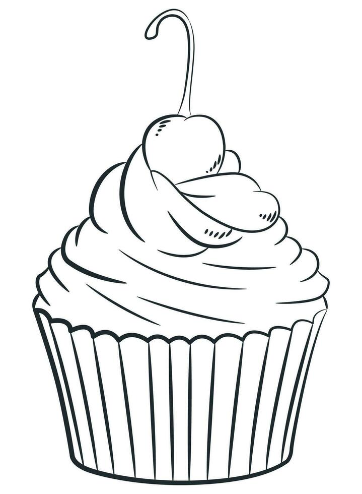 Sketch Patty Cake Bakery Cupcakes Doodle vector