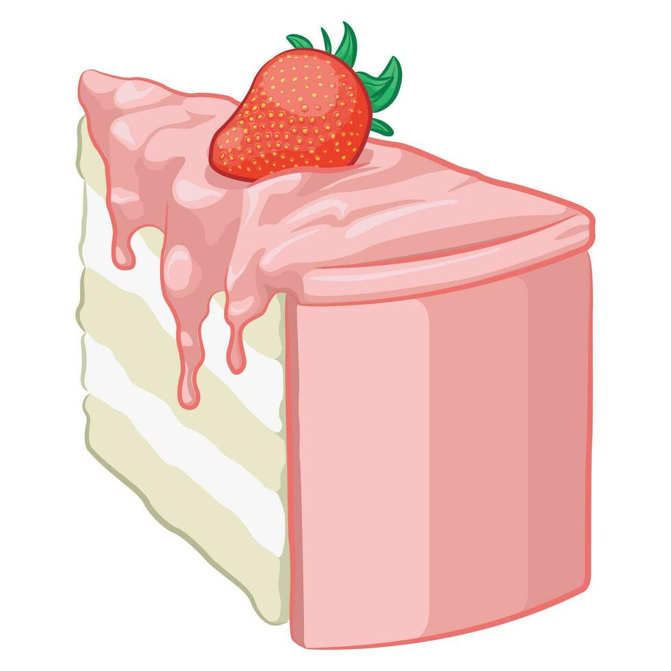 Strawberry Cake Slice Sweets Dessert Food vector