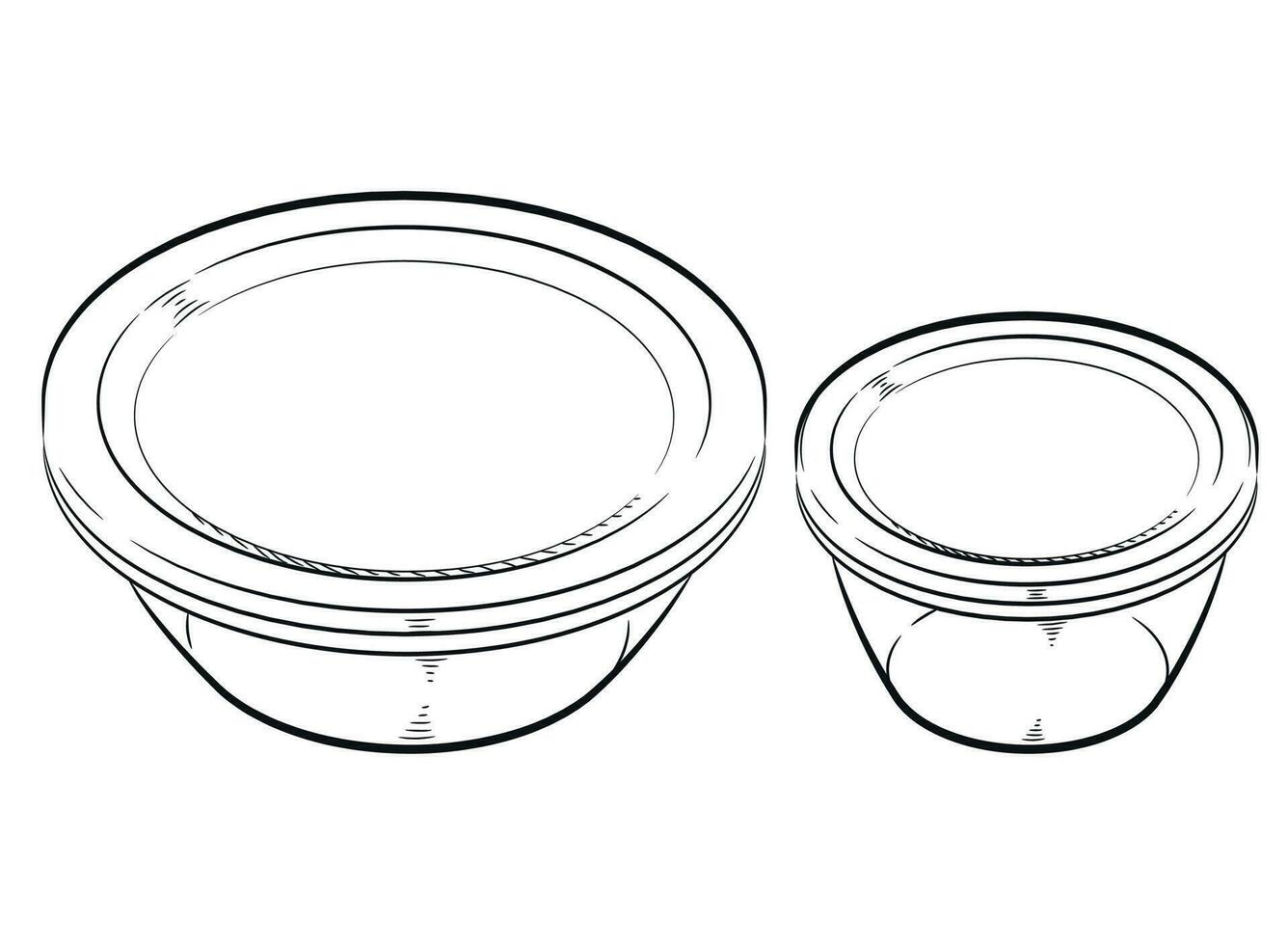 Sketch Bowl Food Lunchbox Plastic Storage vector