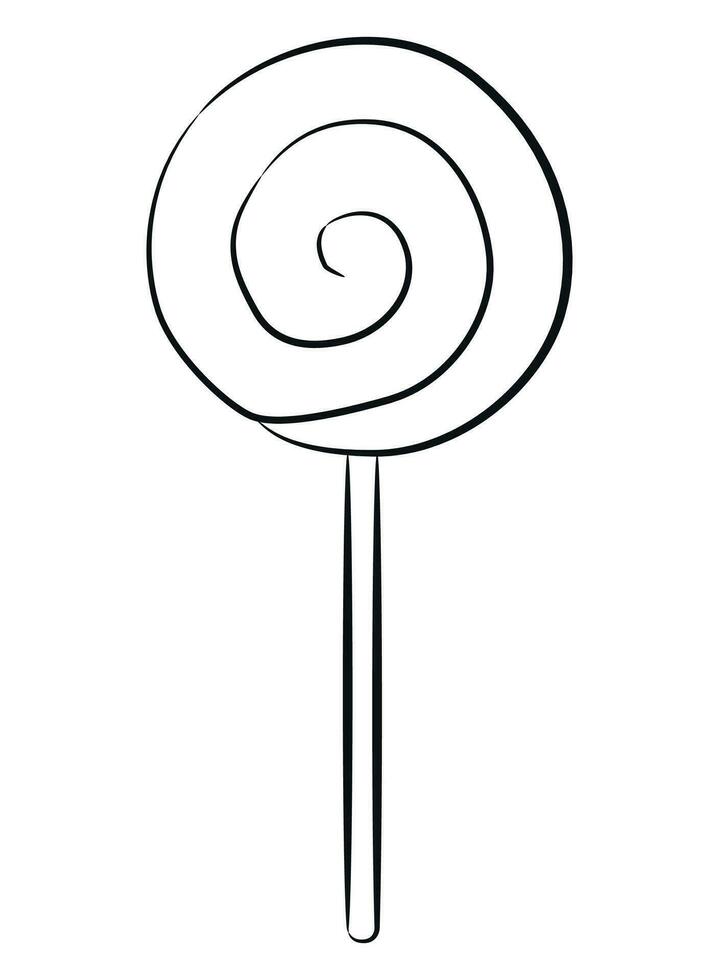 Sketch Simple Lollipop Candy Stick Doodle vector