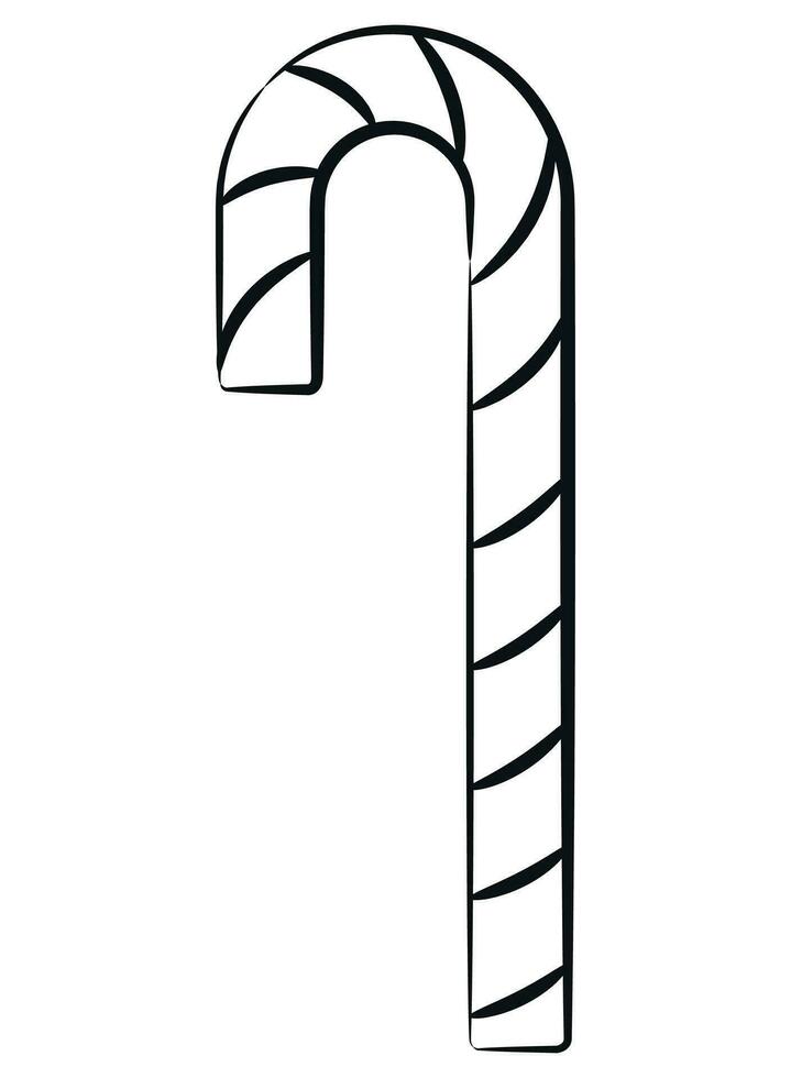 Sketch Simple Candy Cane Stick Doodle vector