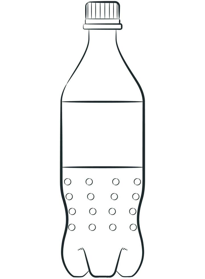 Sketch Soda Plastic Bottle Empty Soft Drink vector