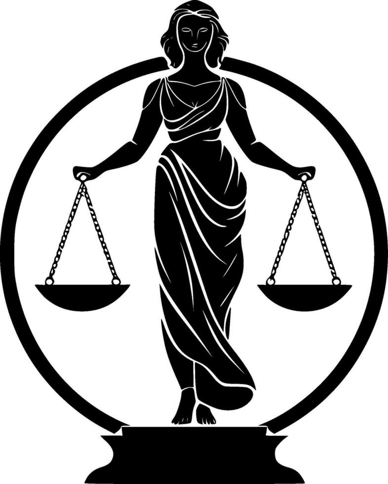 justicia - minimalista y plano logo - vector ilustración