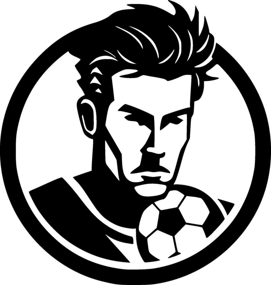 fútbol, negro y blanco vector ilustración