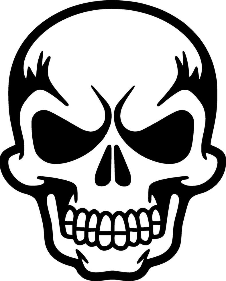 Skull - Black and White Isolated Icon - Vector illustration