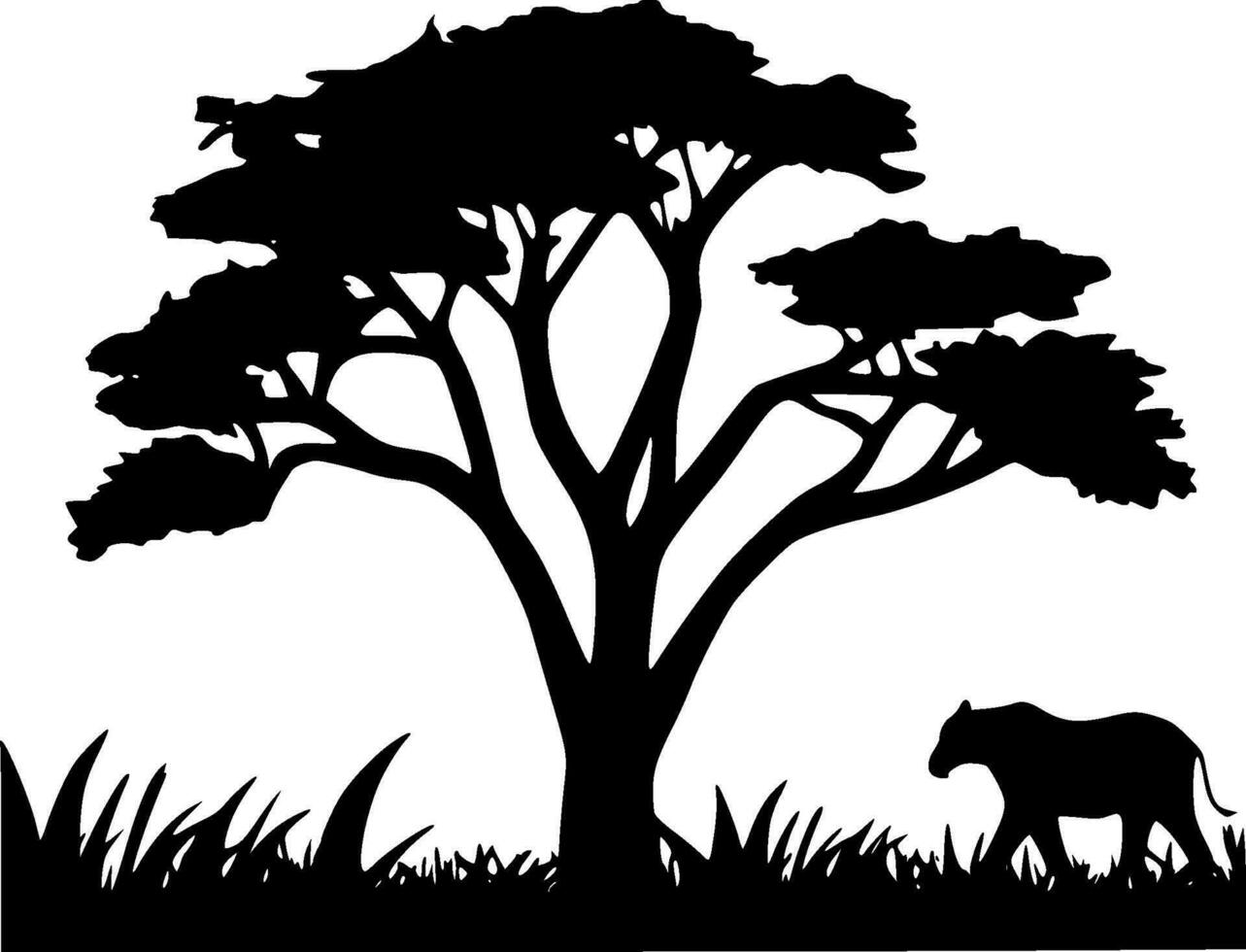 Africa - Black and White Isolated Icon - Vector illustration