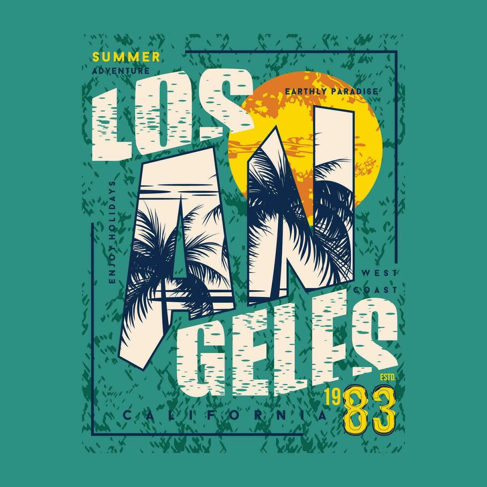 los angeles california graphic, typography vector, beach theme illustration, good for print t shirt and other use vector