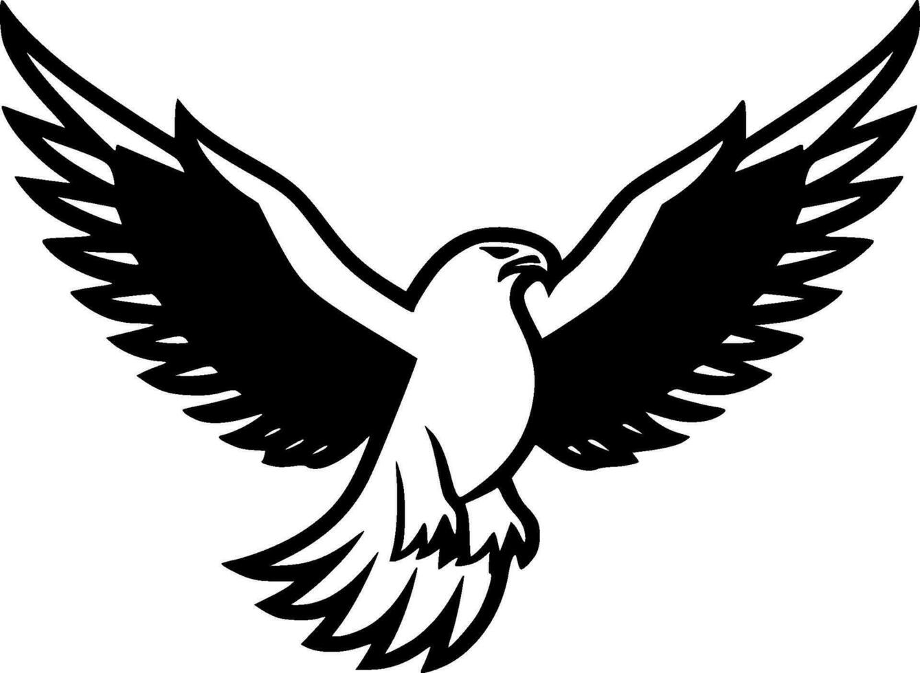 Eagle, Black and White Vector illustration